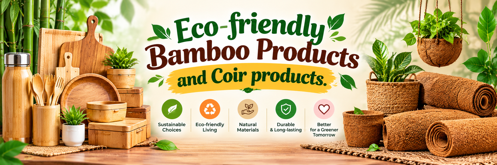 Sustainable Living with Bamboo & Coir Products